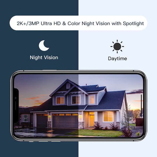 Arenti Power1 IP Überwachungskamera Full HD+ 4MP Wasserdicht Batteriebetrieben mit Zwei-Wege-Kommunikation