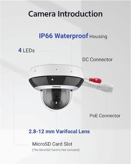 Annke CZ400 IP Камера за наблюдение Full HD+ 4MP Водоустойчива с Микрофон