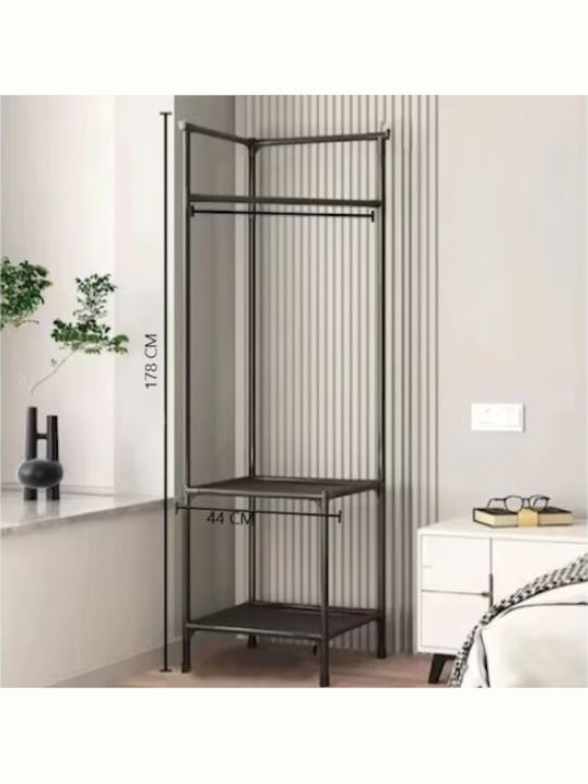 Cuier de podea Neagră 178x44cm