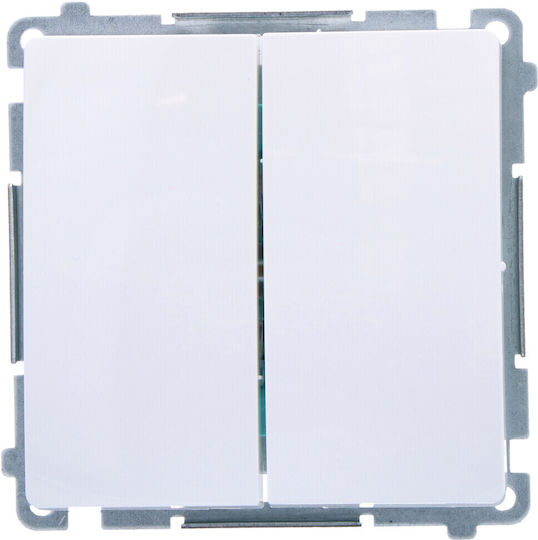 Kontakt-Simon Wall Switch Double Without Frame White