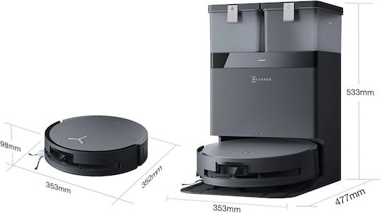 Ecovacs Deebot X8 Omni Σκούπα Ρομπότ με Χαρτογράφηση Laser & Απορρόφηση 18000Pa Μαύρη