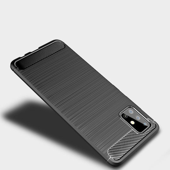 Tech-Protect Carbon Rugged Armor Umschlag Rückseite Silikon Schwarz (Huawei P40 Lite E)