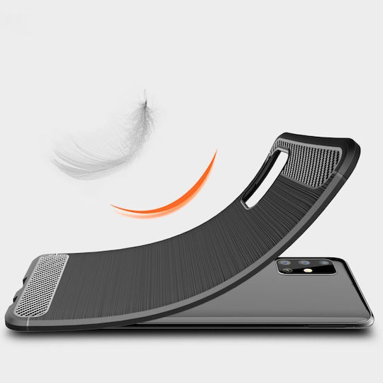 Tech-Protect Carbon Rugged Armor Umschlag Rückseite Silikon Schwarz (Huawei P40 Lite E)
