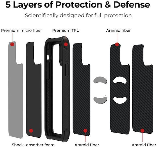 Pitaka MagCase Back Cover Aramid Fiber 0.1mm Μαύρο (iPhone 11 Pro Max)