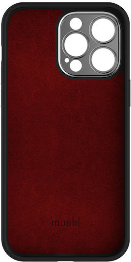 Moshi Napa Slim Back Cover Δερματίνης Midnight Black (iPhone 14 Pro Max)
