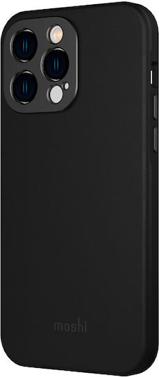 Moshi Napa Slim Back Cover Δερματίνης Midnight Black (iPhone 14 Pro Max)
