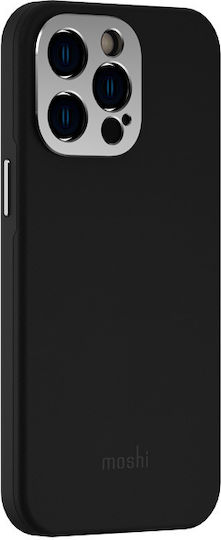 Moshi Napa Slim Back Cover Δερματίνης Midnight Black (iPhone 14 Pro Max)