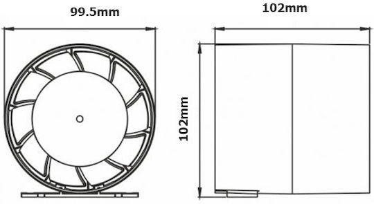 AirRoxy Arc Industrial Ducts / Air Ventilator 100mm