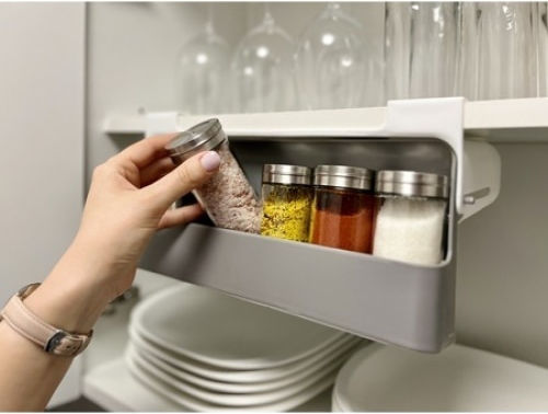Plastic Tabletop Spice Rack Organizer White