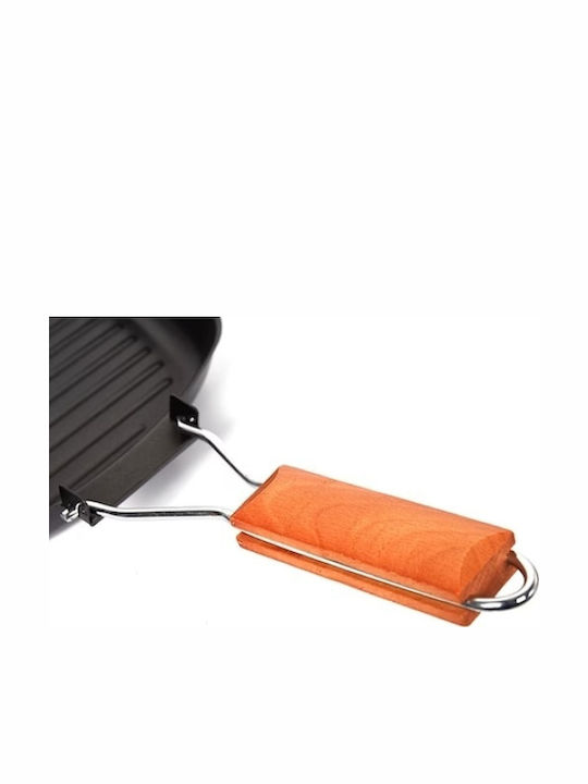 Foxmag24 Grill aus Aluminium mit Deckel mit Antihaftbeschichtung 28cm