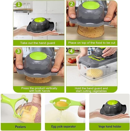 Răzătoare Cu Mecanism Pentru Fructe Și Legume Din Oțel Inox Cu Container