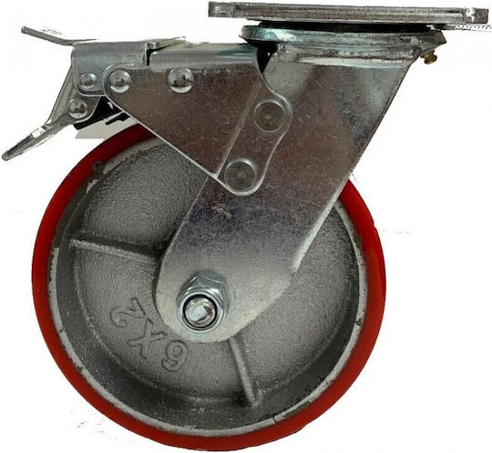 Ruotec Roată Rotativă Poliuretanică cu Frână 75x31mm