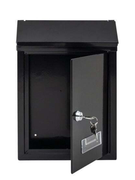 Cutie Poștală pentru Exterior Metalic în Culoarea Negru 21.7x7x30cm