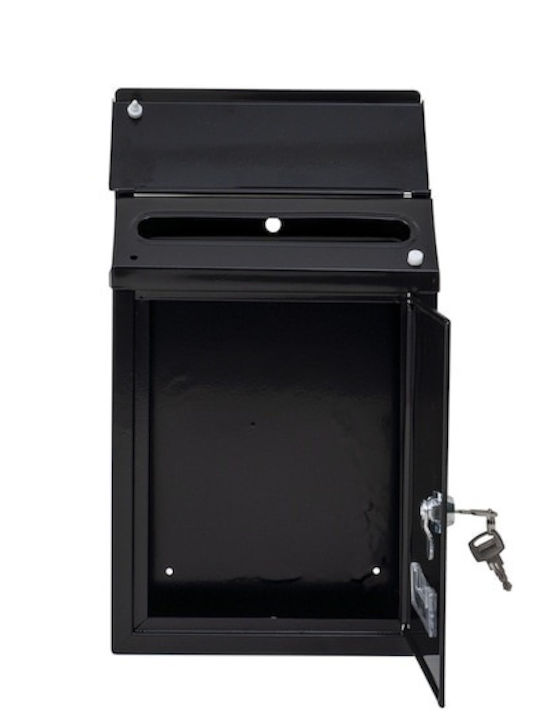 Cutie Poștală pentru Exterior Metalic în Culoarea Negru 21.7x7x30cm