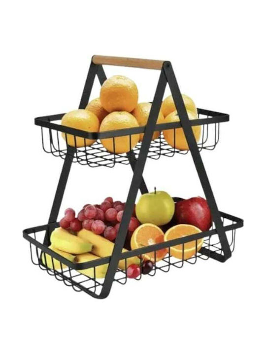 Obstschale Metallisch 2 Niveaus Schwarz