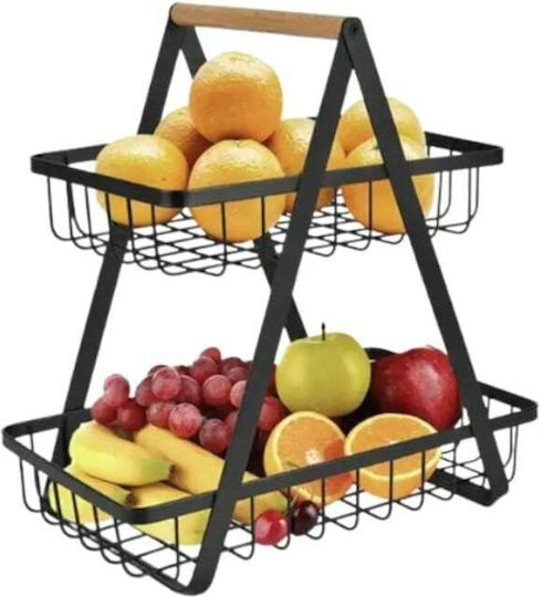Obstschale Metallisch 2 Niveaus Schwarz