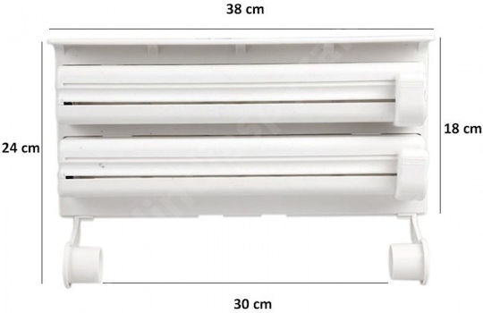 Plastic Paper Towel Holder White 39x10x24cm DY7WC3MBM