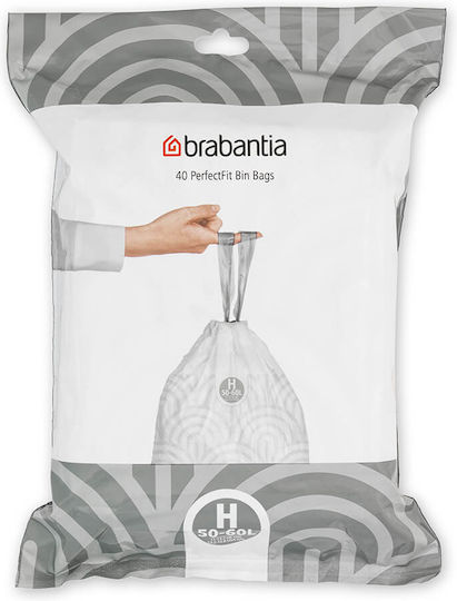 Brabantia Σακούλες Απορριμάτων Χωρητικότητας 60lt Type H 40τμχ Λευκές