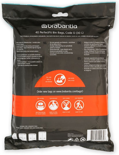 Brabantia Trash Bags for the Garden Capacity 30lt Perfectfit 40pcs White