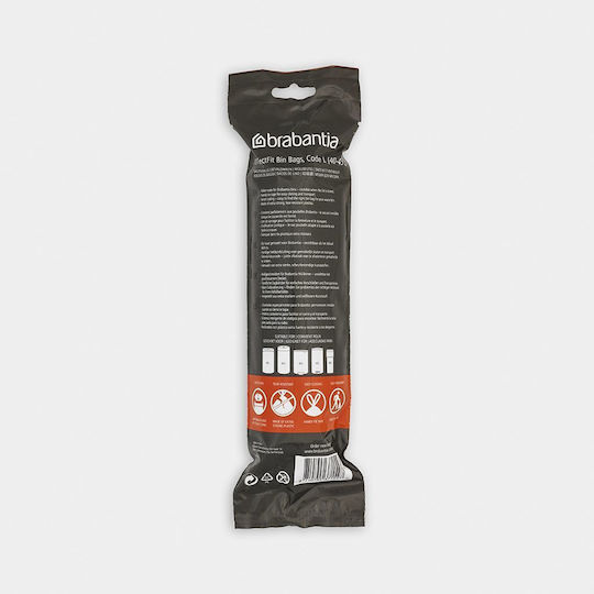 Brabantia Σακούλες Απορριμάτων για τον Κήπο Χωρητικότητας 45lt με Κορδόνι Type L 10τμχ Διάφανες