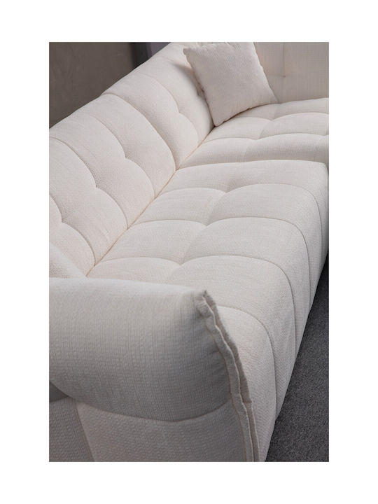 Boxer Γωνιακός Καναπές με Δεξιά Γωνία White 290x165x75εκ.