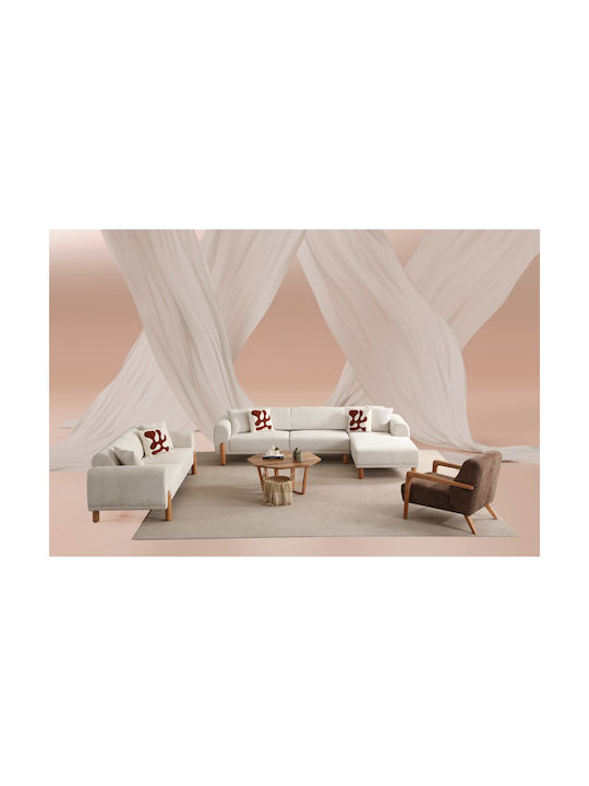 Lyke Γωνιακός Καναπές Κρεβάτι με Δεξιά Γωνία Cream 290x180x75εκ.