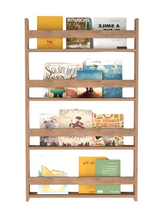 Kids Shelving Unit Montessori Wall Pine Oak 70x10x120cm