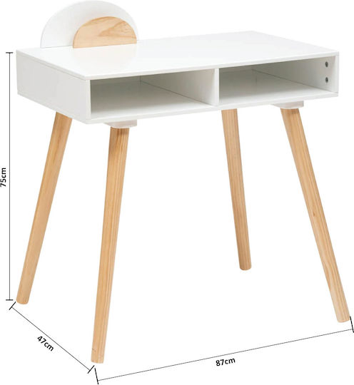 Galip Primary Kids Desk Made of White Melamine 87x47x75cm