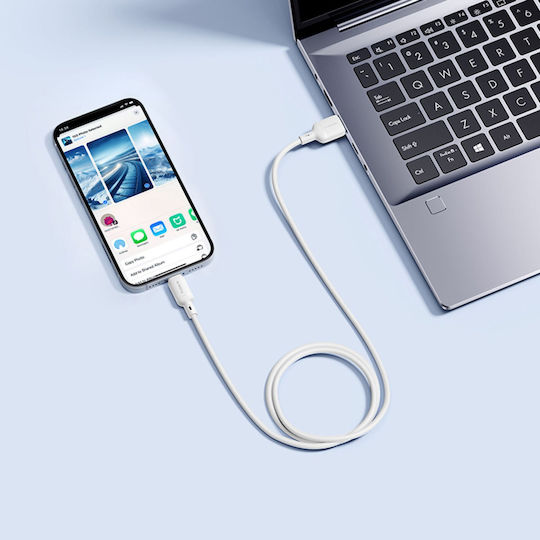 Baseus Silky Series USB-A to Lightning Cable 20W Λευκό 1m P10377702213-00