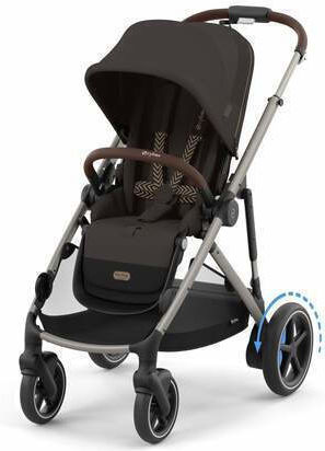 Cybex E-Gazelle TPE Καρότσι Μωρού Kατάλληλο για Nεογέννητο Chocolate Brown 14.7kg