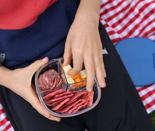 Yumbox Plastic Blue Lunch Box With Compartments