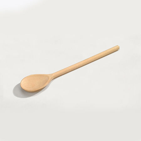 Dianomiki Shallow Wooden Beige Kitchen Spoon 35cm