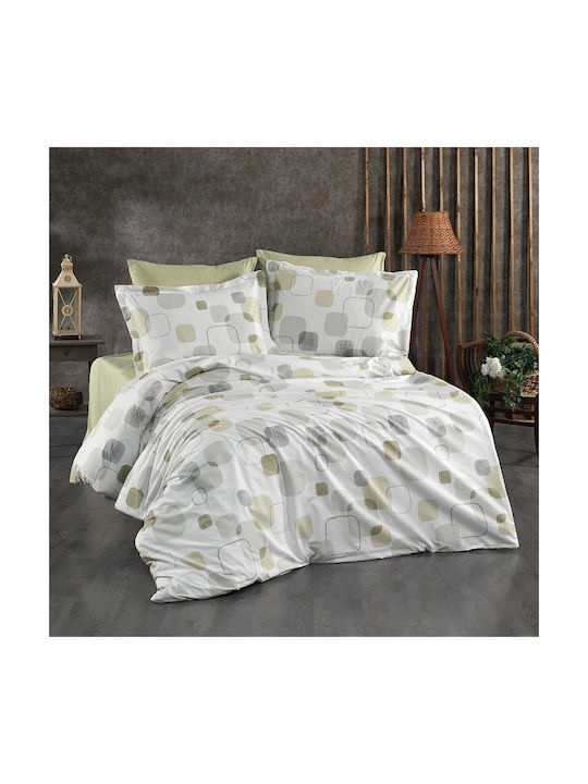 Dimcol Melina Pillowcase with Envelope Cover White-olive 50x70cm.