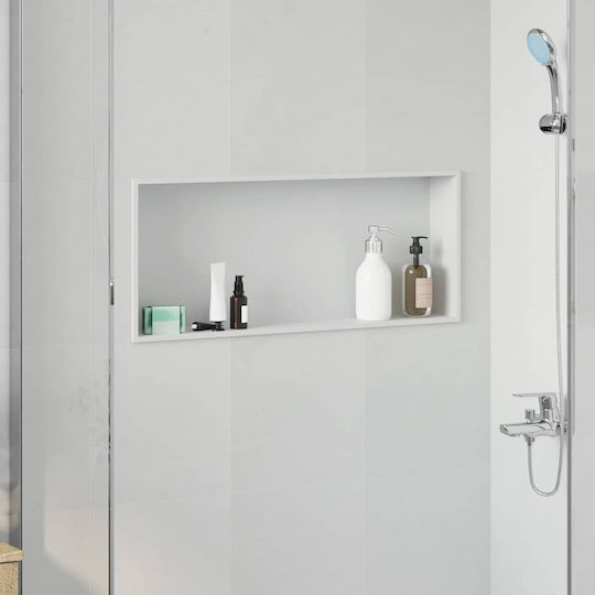 vidaXL Επιτοίχια Ραφιέρα Μπάνιου Μεταλλική 75x9.5x30cm Λευκή