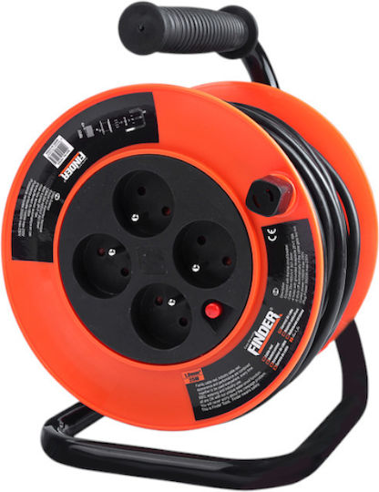 Finder 4 Plätze mit Kabel 25m Durchmesser 3 x 1.5mm² Orange