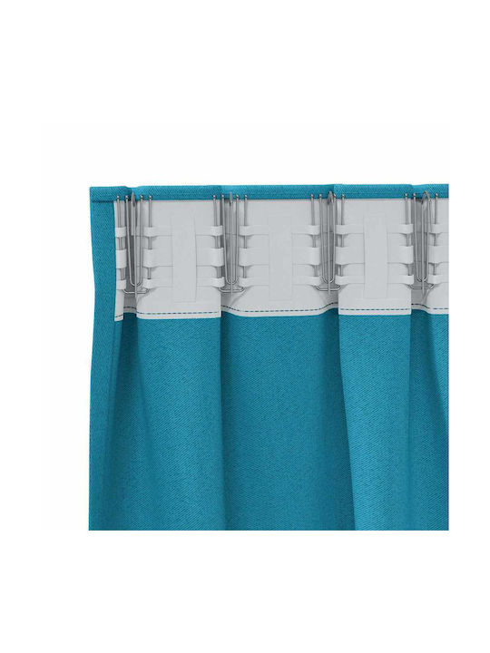 vidaXL vidaXL Set Vorhänge Verdunkelung Fenster mit Bleistiftfalten Türkis 140x175cm