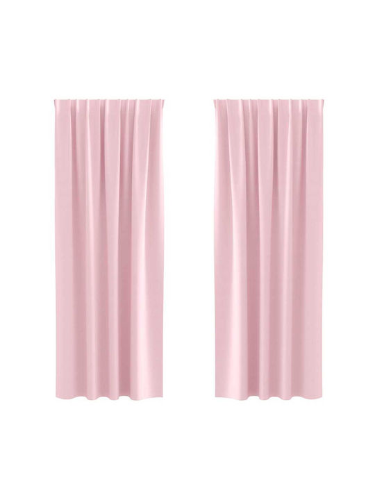 vidaXL Pink Window Blackout Curtain Set with Pencil Pleat 140x225cm