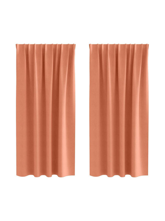 vidaXL Set of Orange Blackout Curtains for Window with Pencil Pleat 140x175cm