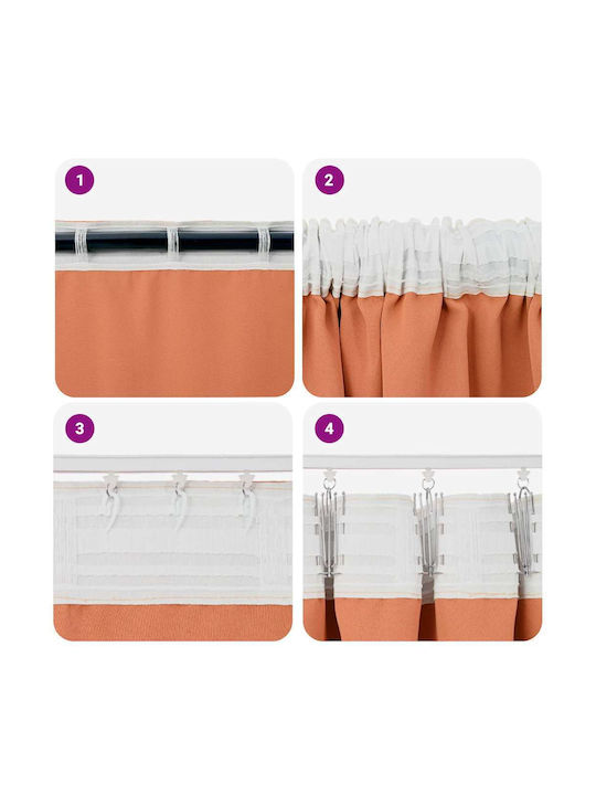 vidaXL Set of Orange Blackout Curtains for Window with Pencil Pleat 140x175cm
