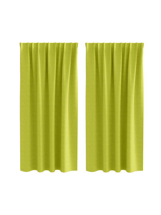 vidaXL Set of Green Window Blackout Curtains with Pencil Pleat 140x175cm