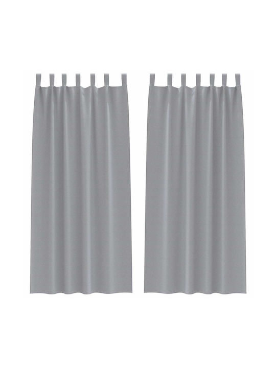 vidaXL Gray Window Blackout Curtains Set with Tab Top 140x225cm