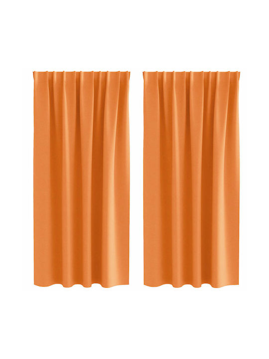 vidaXL Set of Orange Blackout Curtains for Window with Pencil Pleat 140x175cm
