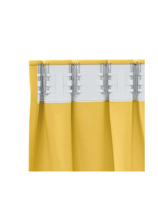 vidaXL Set Of Yellow Window Blackout Curtains With Pencil Pleat 140x140cm