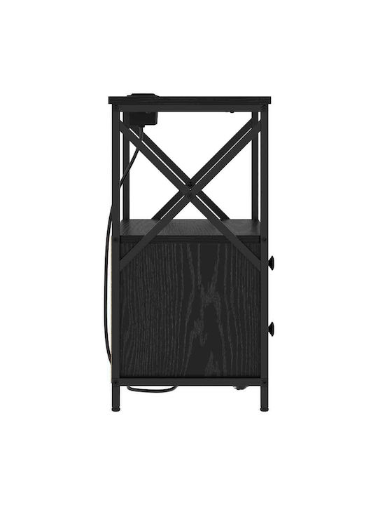 Nachttisch Metall Black oak 40x31x60cm