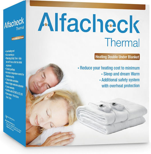 Alfacheck Thermal Double Electric Mattress Pad White 120W 140x160cm