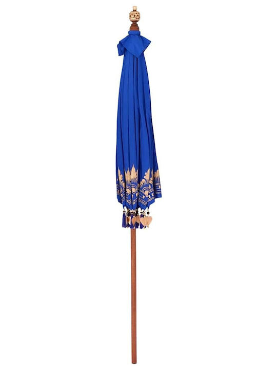 Umbrelă Rotundă Din Lemn Albastră Φ2.5xÎ2.5m