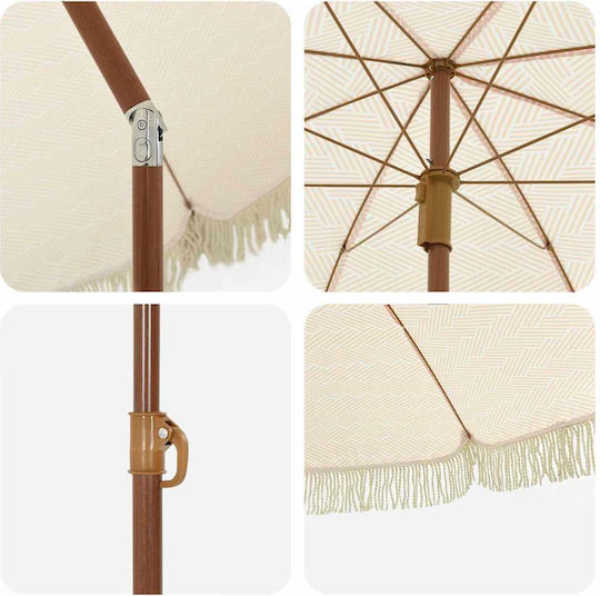 Garten & Terrassen Sonnenschirm Bodenständer Metall Gelb 1.95x1.95m