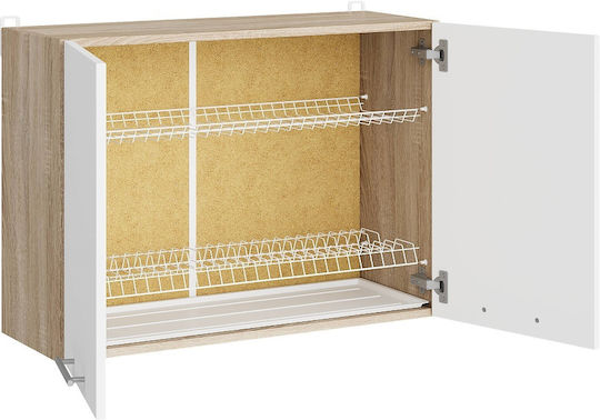Ντουλάπι Κρεμαστό Sonoma Oak, White 80x30x58εκ.