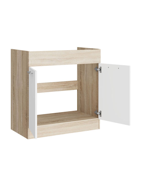 Ντουλάπι Νεροχύτη Sonoma Oak, White 80x46x82εκ.