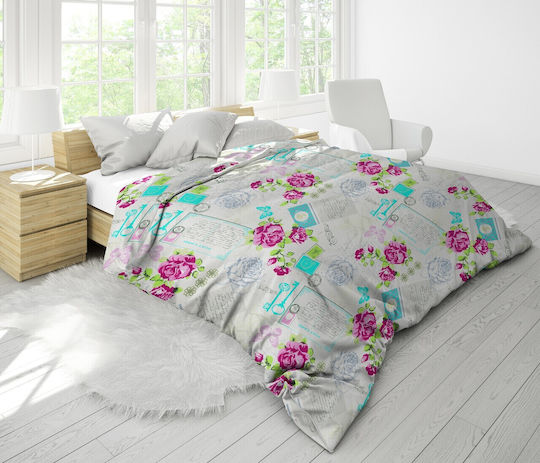 Alcam Πάπλωμα Ημίδιπλο με Γέμιση Microfiber 180x200εκ. Rose 250 250 GSM